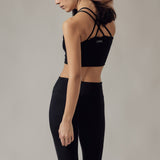Black Technical Leggings + Sports Top Set