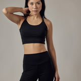 Black Technical Leggings + Sports Top Set