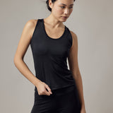Technical Leggings + Sports Tank Top Black Set