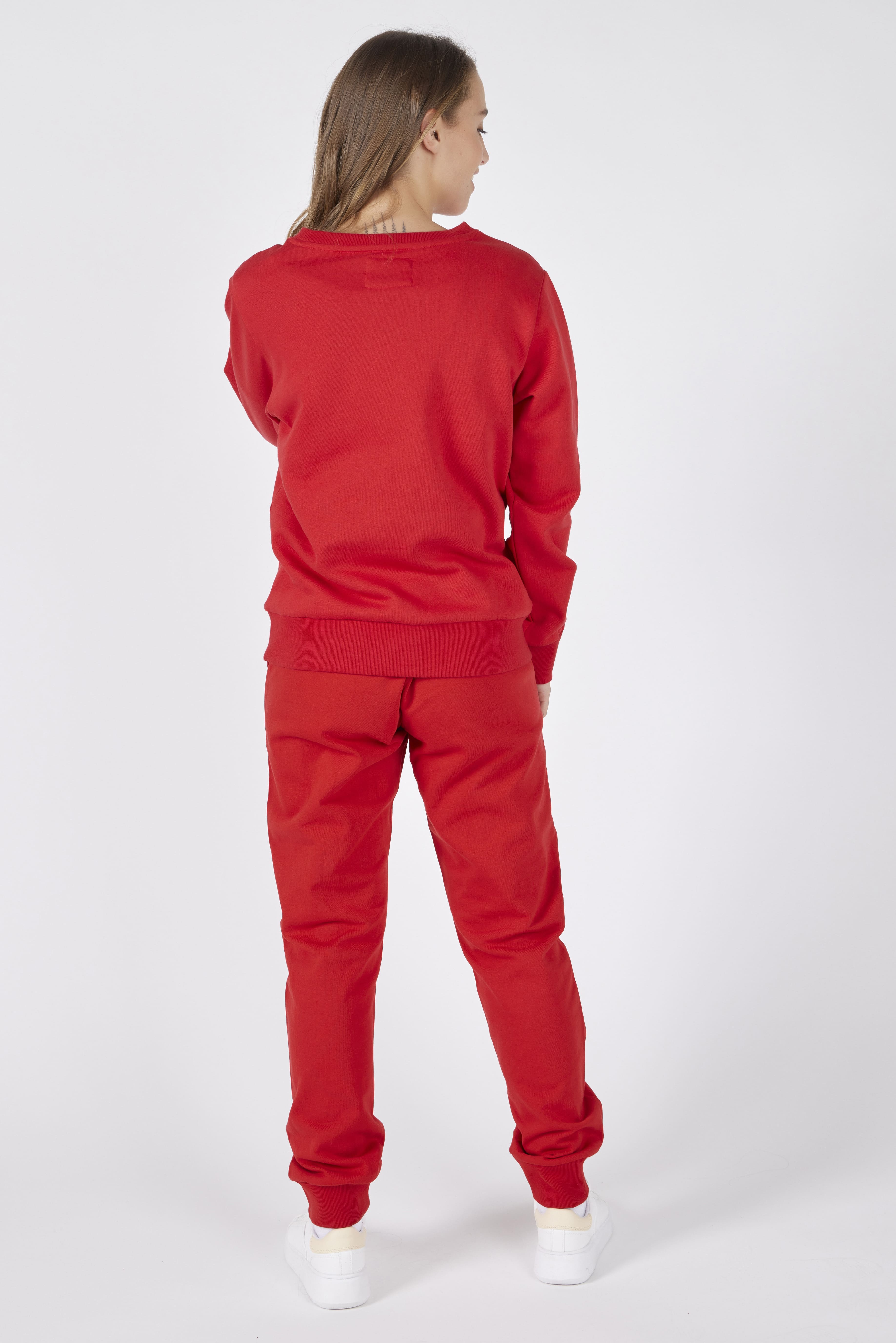 Set Felpa Felpata Girocollo + Joggers Felpati Rosso